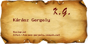 Kárász Gergely névjegykártya